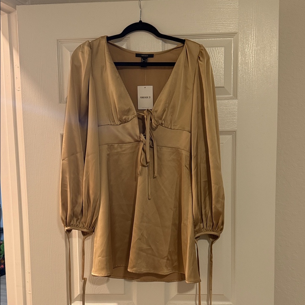 NWT Gold Silk Forever 21 Dress